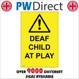 WT234 Deaf Child At Play School Park Noise Sound Caution Hearing