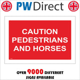TR106 Caution Pedestrians And Horses Sign
