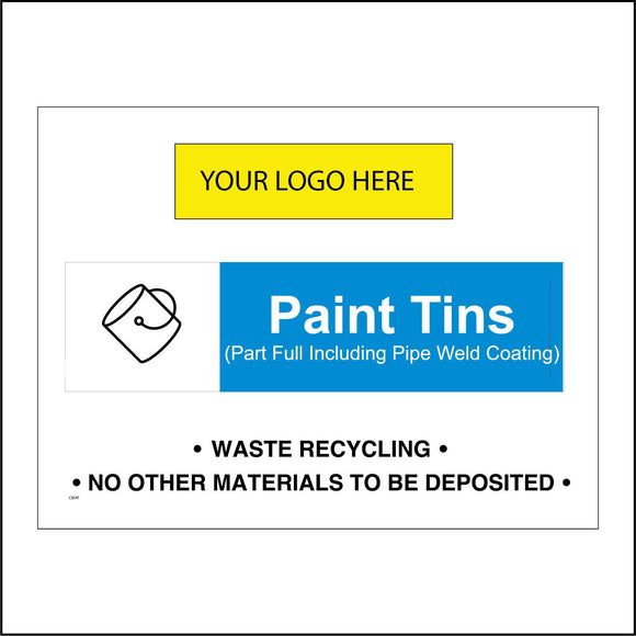 CS597 Paint Tins Part Full Recycling Decorating Recycling Logo