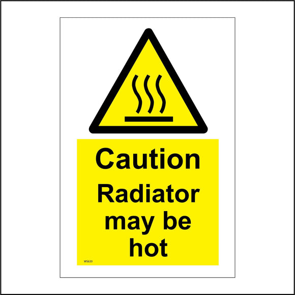 WS630 Caution Radiator May Be Hot Sign with Triangle Radiator