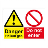 MU216 Danger Helium Gas Do Not Enter Sign with Triangle Exclamation Mark Circle Line