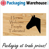 IN117 Horses Welcome People Tolerated Sign with Horses Head