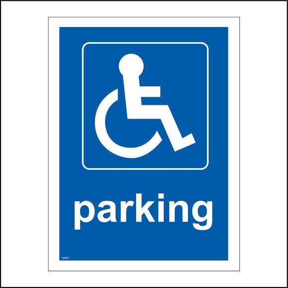 VE062 Disabled Parking Sign with Disabled Logo
