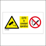 CT058 CCTV In Constant Operation Sign with Triangle CCTV Camera Circle Cigarette