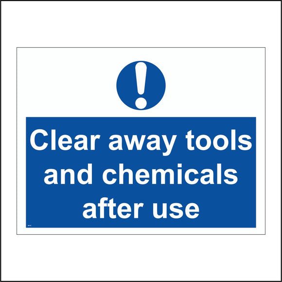 MA153 Clear Away Tools And Chemicals After Use Sign with Exclamation Mark