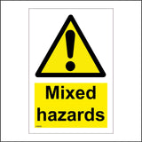 WS689 Mixed Hazards Sign with Triangle Exclamation Mark
