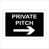 TR369 Private Pitch Right Arrow Sign with Right Arrow