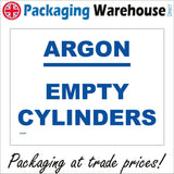 MA280 Argon Empty Cylinders Sign