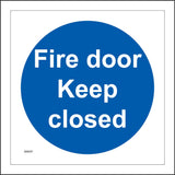 MA091 Fire Door Keep Closed Sign