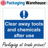 MA153 Clear Away Tools And Chemicals After Use Sign with Exclamation Mark