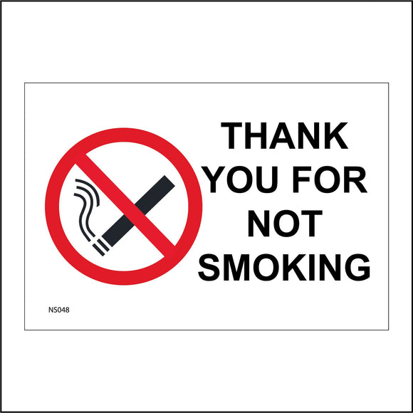 NS048 Thank You For Not Smoking Sign with Cigarette