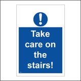 MA417 Take Care On The Stairs! Sign with Circle Exclamation Mark