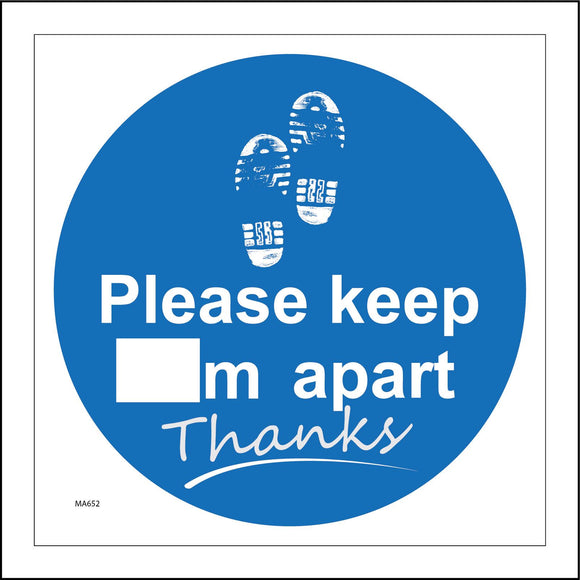 MA652 Please Keep  m Apart Thanks Sign with Shoes