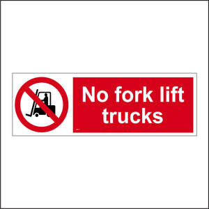 PR212 No Fork Lift Trucks  Sign with Circle Fork Lift Person