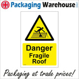 WT118 Danger Fragile Roof Keep Off Unstable Unsafe