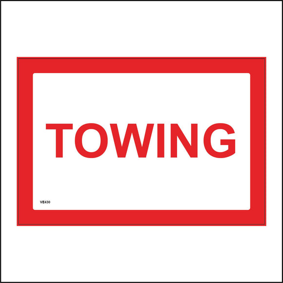 VE430 Towing Vehicle Car On Tow Towbar