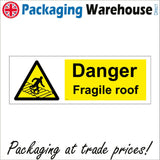 WS771 Danger Fragile Roof Sign with Triangle Man Roof