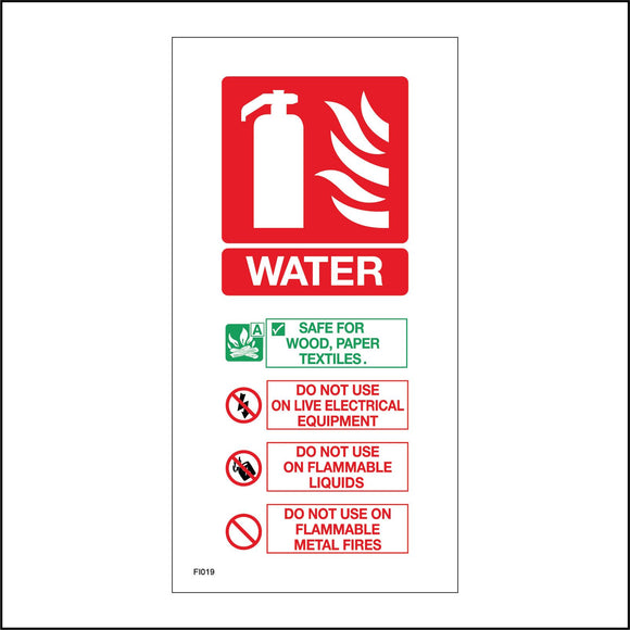 FI019 Fire Extinguisher Sign with Fire Extinguisher Flames