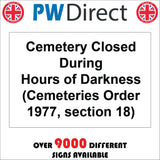 GG029 Cemetery Closed During Hours Of Darkness Gates Locked