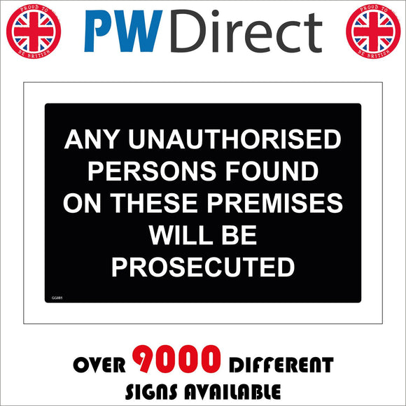 GG081 Unauthorised Persons Found On Premises Will Be Prosecuted