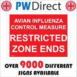 TR540 Avian Influenza Control Measure Restricted Zone Ends