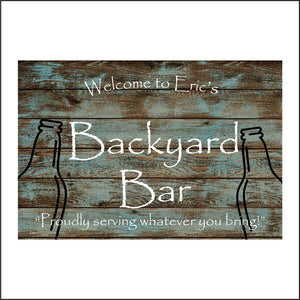 CM013 Yard Bar Sign Personalised Custom Made Cave Shed Pub Garden Gift Idea Sign with Bottles