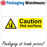 WS827 Caution Hot Surface Sign with Triangl Thermometer 3 Squiggly Lines