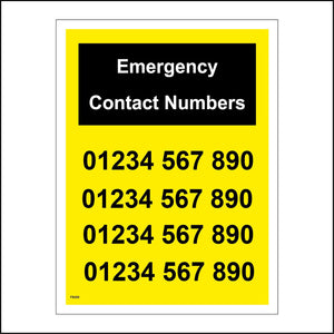 FS300 Emergency Contact Numbers List Board Staff Employees Information