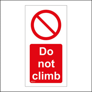 PR217 Do Not Climb Sign with Circle