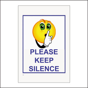 GE308 Please Keep Silence Sign with Emoji