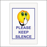 GE308 Please Keep Silence Sign with Emoji