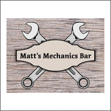 CM201 Matt's Mechanic Bar Sign with Spanners
