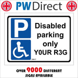 CM417 Disabled Parking Only Your Choice Reg Plate Details