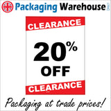 GE299 Clearance 20% Off Sign with Percentage Symbol