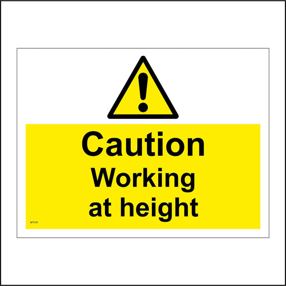 WT159 Caution Working At Height Overhead Cables Gantry