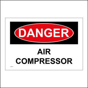 WS719 Danger Air Compressor Sign with Square