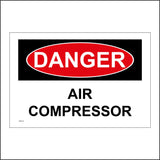 WS719 Danger Air Compressor Sign with Square