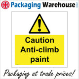 WS326 Caution Anti-Climb Paint Sign with Triangle Exclamation Mark