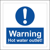MA807 Warning Hot Water Outlet Heating Tank Plumbing