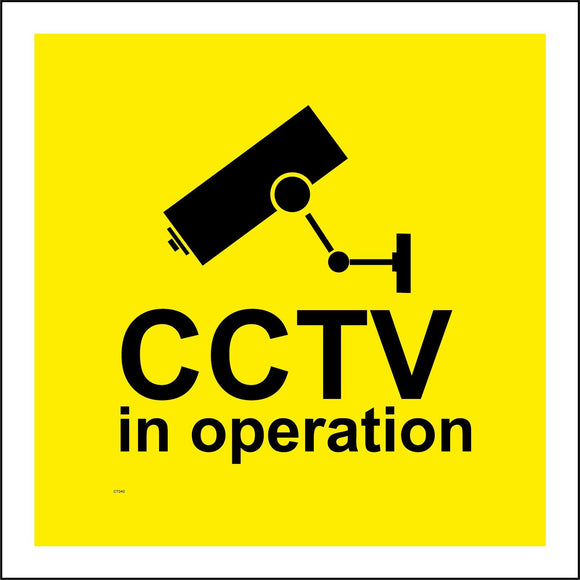 CT040 Cctv In Operation Sign with Camera