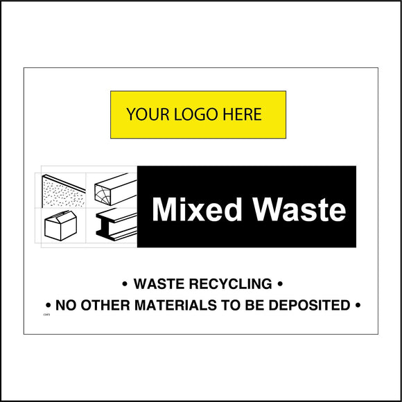 CS473 Mixed Recycling Waste Recycle Your Logo Name Company