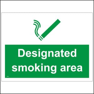 NS045 Designated Smoking Area Sign with Cigarette
