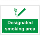 NS045 Designated Smoking Area Sign with Cigarette