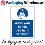 MA623 Wash Your Hands Use Hand Sanitiser Sign with Hands/Gel/Dispenser/Sanitiser