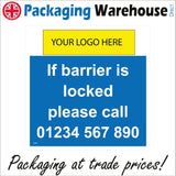 CS428 If Barrier Is Locked Call Telephone Your Logo Here