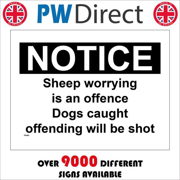 TR589 Notice Sheep Worrying Is An Offence Dogs Caught Shot