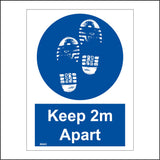 MA643 Keep 2m Apart Sign with Boot Print