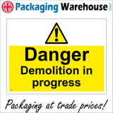 WS993 Danger Demolition In Progress Sign with Exclamation Mark