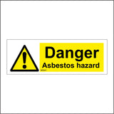 WS541 Danger Asbestos Hazard Sign with Triangle Exclamation Mark