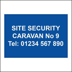 CM270 Site Security Caravan No Your Choice Tel No Personalise Me Choice Words Name Sign